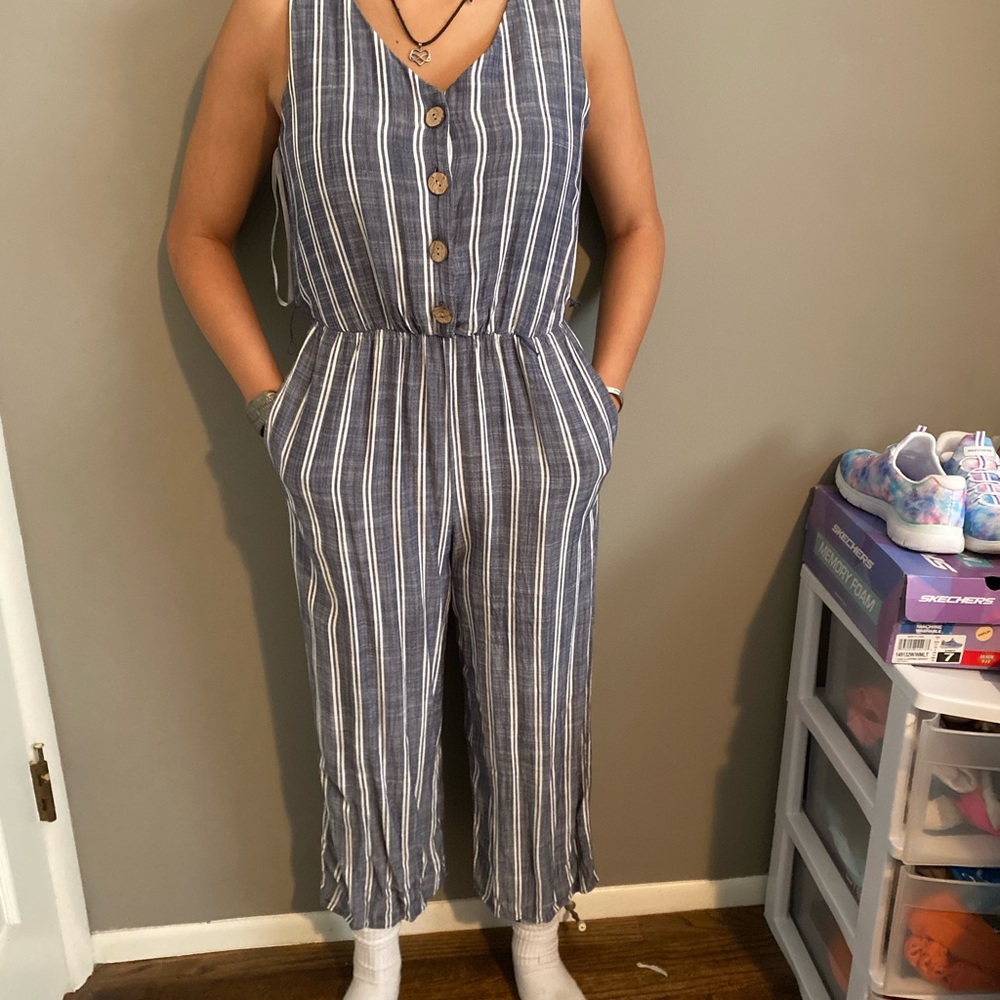 As U wish striped jumpsuit